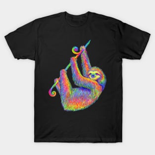 Hanging Around Psychedelic Sloth T-Shirt